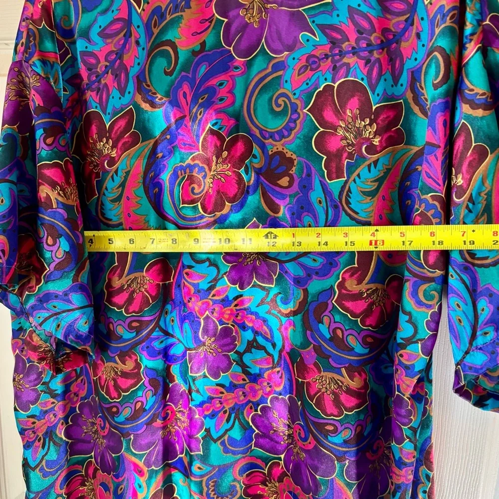 Vintage Victoria's Secret M/L 1990’s Gold Label Pajama Top Floral Pearl Buttons - Picture 7 of 8